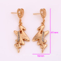 26247 Wholesale unique girl's jewelry special shaped earrings 18k gold plated drop earrings